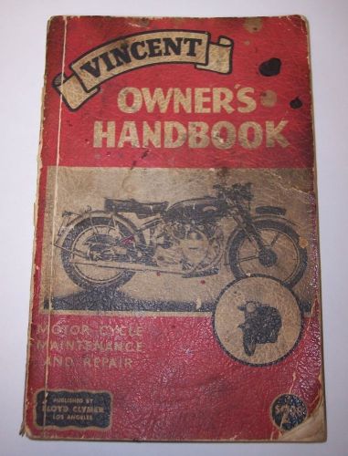 Vincent owner&#039;s handbook paperback book floyd clymer maintenance repair manual