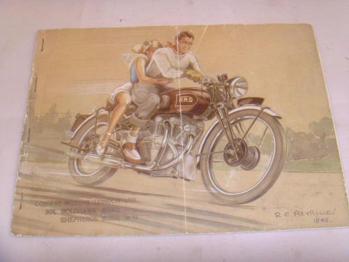 RARE VINCENT HRD Motorcycle Original 1949 Brochure Rapide Black Shadow, Lightnig