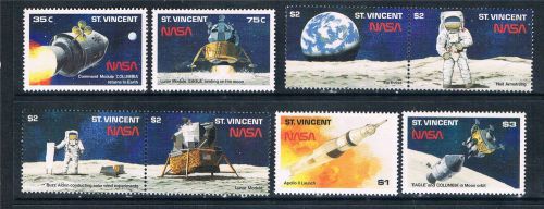 St vincent 1989 1st moon landing sg 1325/32 mnh