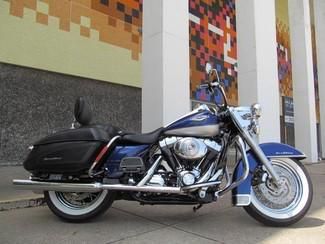 2006 Harley Blue FLHRCI Road King Classic Used Touring Bike, Blue/Silver 2 Tone