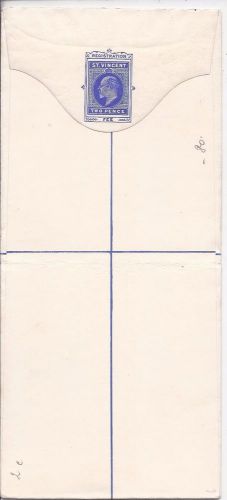 Saint Vincent 1902 2d size H and H2 registration envelopes unused