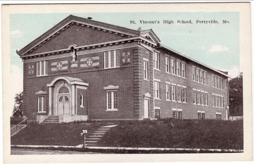 Perryville mo ~ st vincent&#039;s high school ~ rare early 1900s postcard ~ perry cty