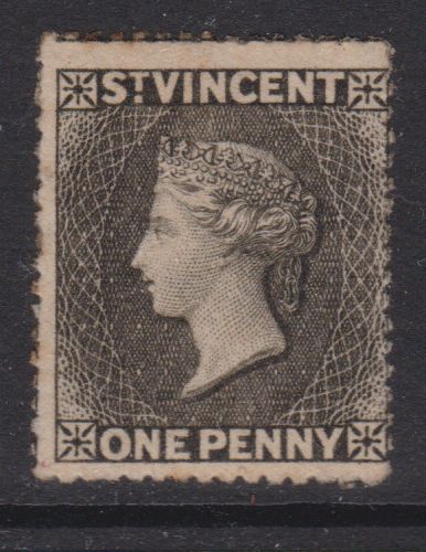 St. vincent - 1872/75 wmk.small star 1d black mint sg.18a (ref.c6)