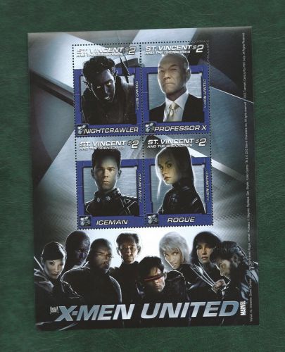 St vincent and the grenadines x-men united minisheet mnh