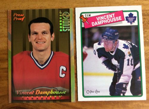 Vincent damphousse 2 card lot montreal canadiens