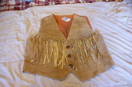 Mens size Small Desperado fringe leather vest- Western Cowboy Halloween Costume?