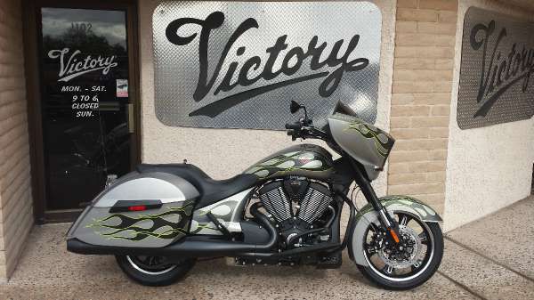 2014 victory cross country suede silver with flames