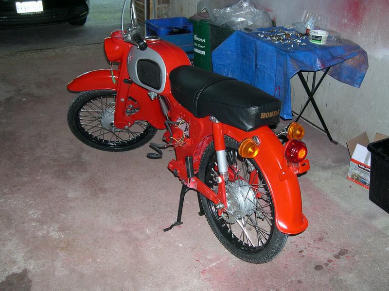 Vintage honda ca200 motorcycle in progress