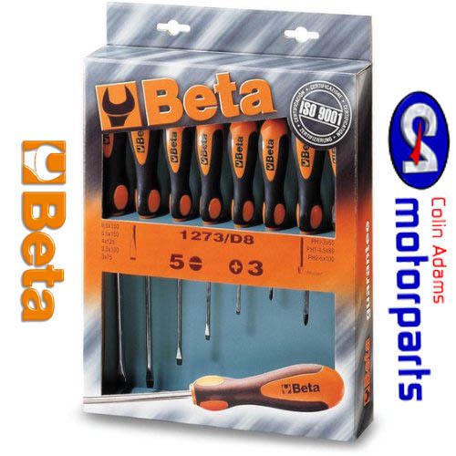 Beta screwdriver set - 5 slotted heads and 3 cross heads - 1273/d8pz