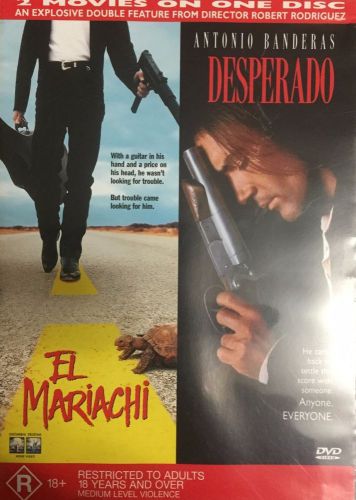 El mariachi &amp; desperado rodriquez banderas 2-films on 1-disc region 4 dvd vgc